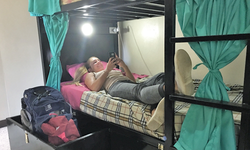 Modern bunk beds at Costa Rica Backpackers hostel San José Costa Rica
