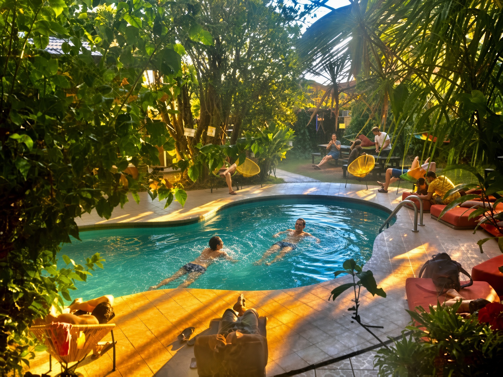 Swimming pool at Costa Rica Backpackers hostel in San José Costa Rica